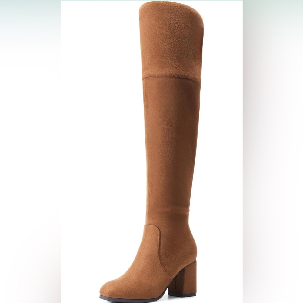 DREAM PAIRS Women's Thigh High Block Heel Over The Knee Boots NIB